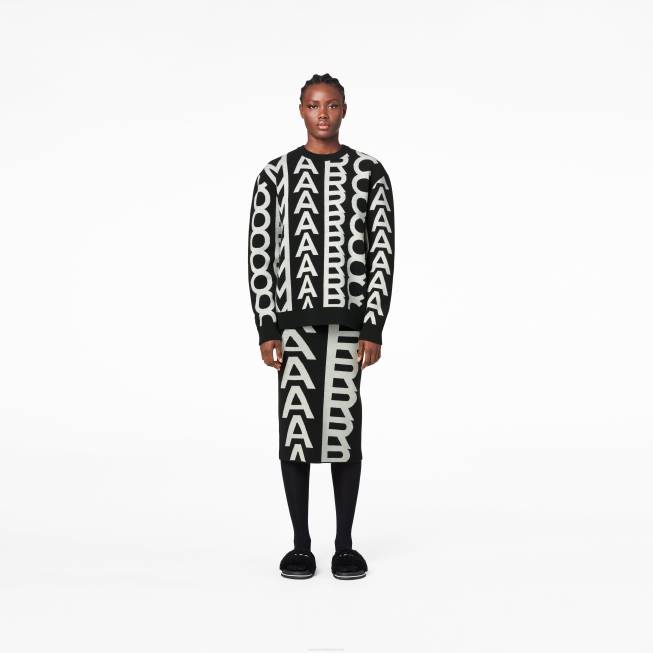 dk Marc Jacobs monogrammet oversized crewneck sort/elfenben 402Z511