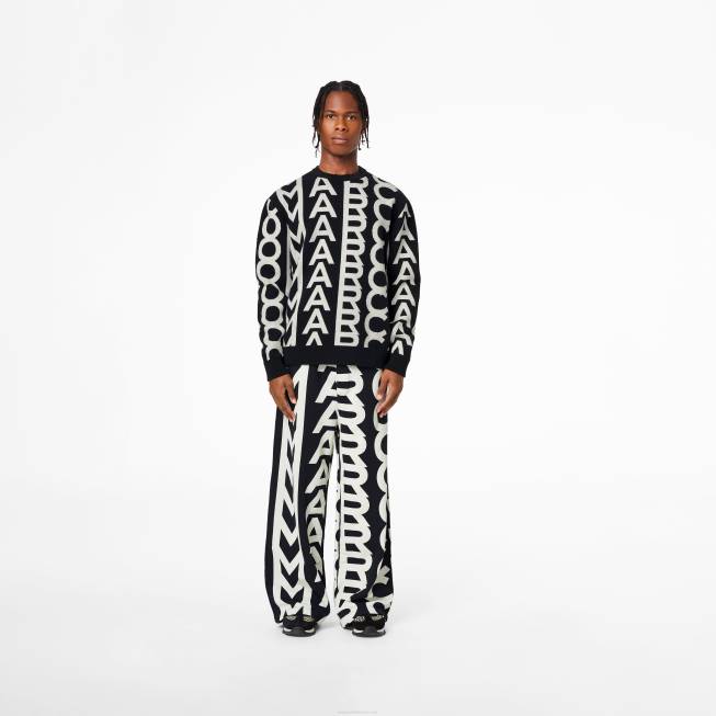 dk Marc Jacobs monogrammet oversized crewneck sort/elfenben 402Z511