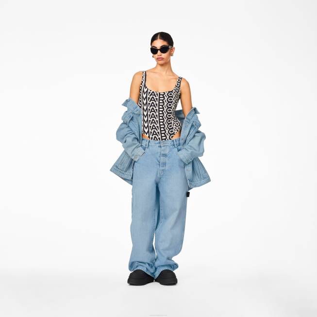 dk Marc Jacobs den overdimensionerede snedker jean solbleget denim 402Z538