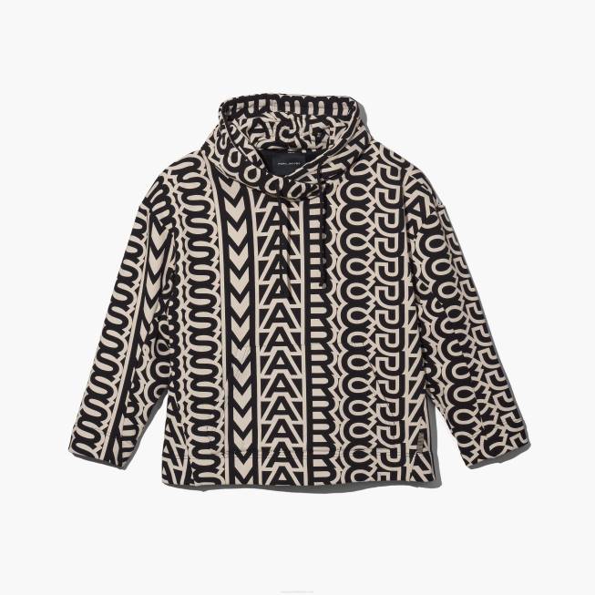 dk Marc Jacobs monogram oversized hættetrøje sort/elfenben 402Z484