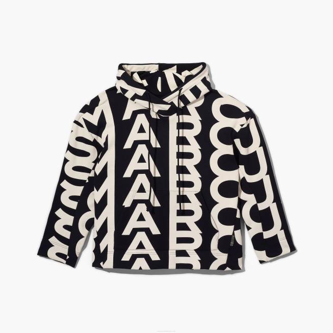 dk Marc Jacobs monogram oversized hættetrøje sort/elfenben 402Z514