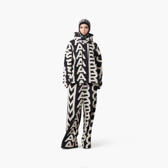 dk Marc Jacobs monogram oversized hættetrøje sort/elfenben 402Z514