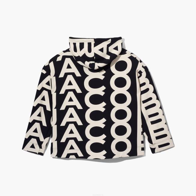 dk Marc Jacobs monogram oversized hættetrøje sort/elfenben 402Z514