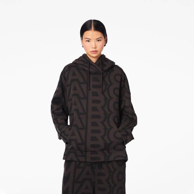 dk Marc Jacobs monogram oversized hættetrøje sort/kul 402Z495