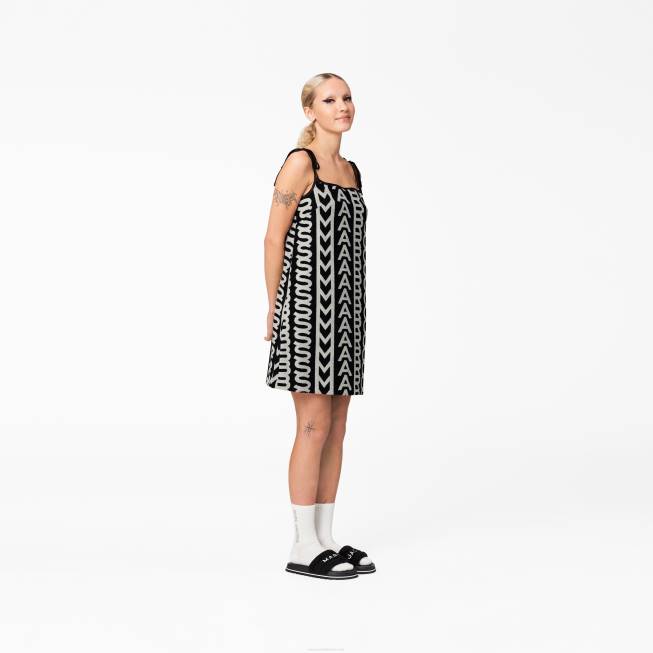 dk Marc Jacobs monogram frotté forklæde kjole sort/elfenben 402Z523