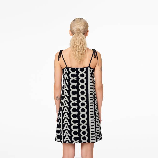 dk Marc Jacobs monogram frotté forklæde kjole sort/elfenben 402Z523
