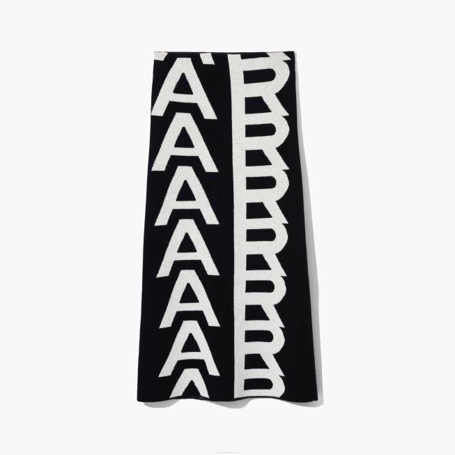 dk Marc Jacobs den monogram strikke tube nederdel sort/elfenben 402Z520