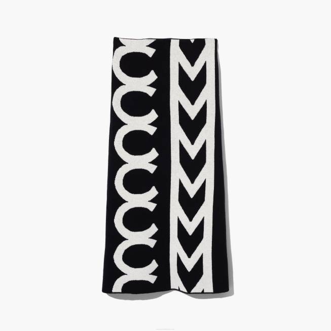 dk Marc Jacobs den monogram strikke tube nederdel sort/elfenben 402Z520