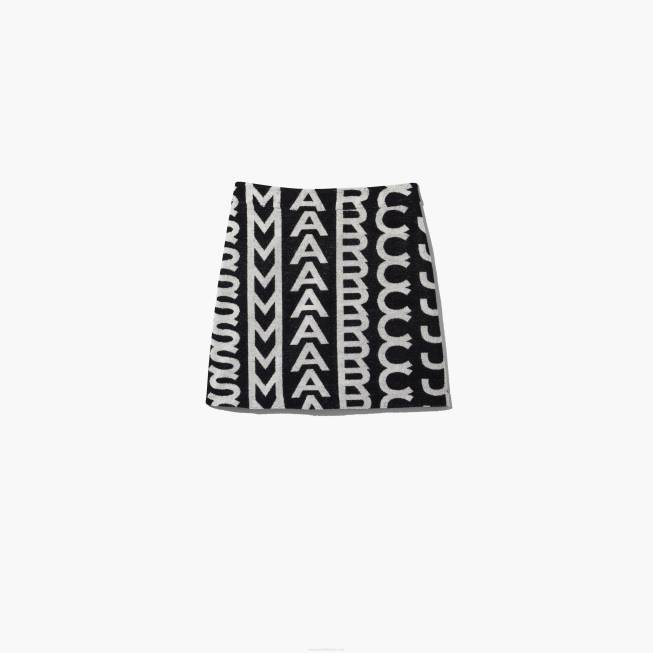 dk Marc Jacobs monogram frotté nederdel sort/elfenben 402Z539