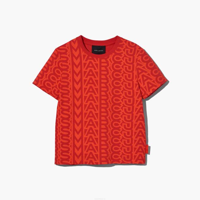 dk Marc Jacobs monogram baby tee elektrisk orange/ægte rød 402Z481