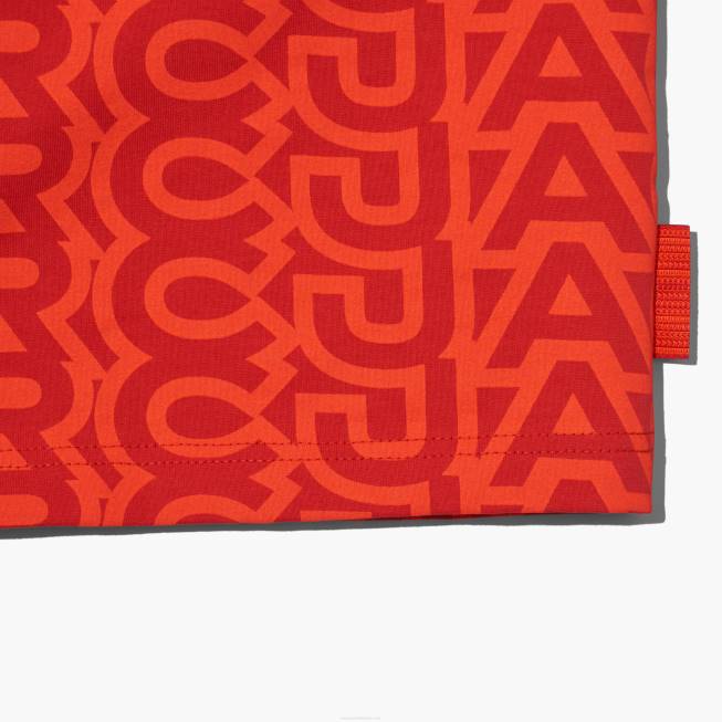 dk Marc Jacobs monogram baby tee elektrisk orange/ægte rød 402Z481