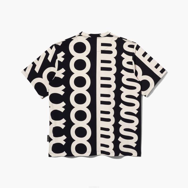 dk Marc Jacobs monogram stor t-shirt sort/elfenben 402Z519