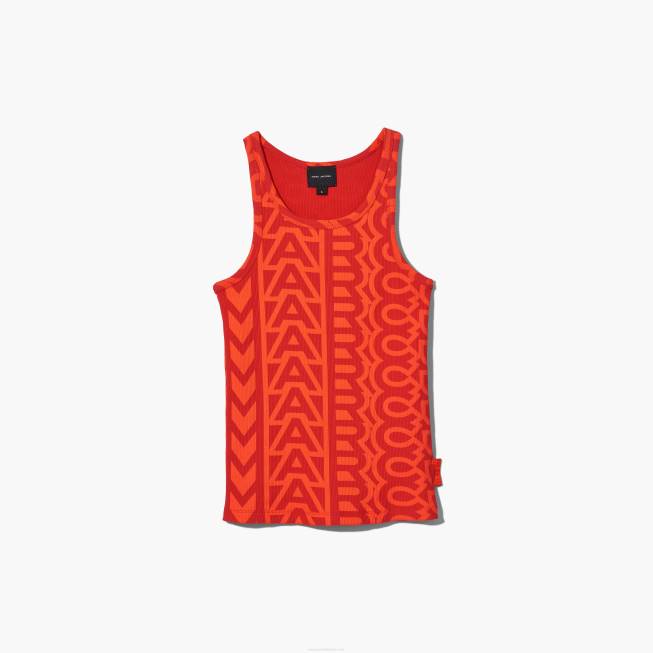 dk Marc Jacobs monogram rib tank elektrisk orange/ægte rød 402Z478