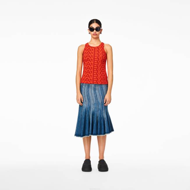 dk Marc Jacobs monogram rib tank elektrisk orange/ægte rød 402Z478