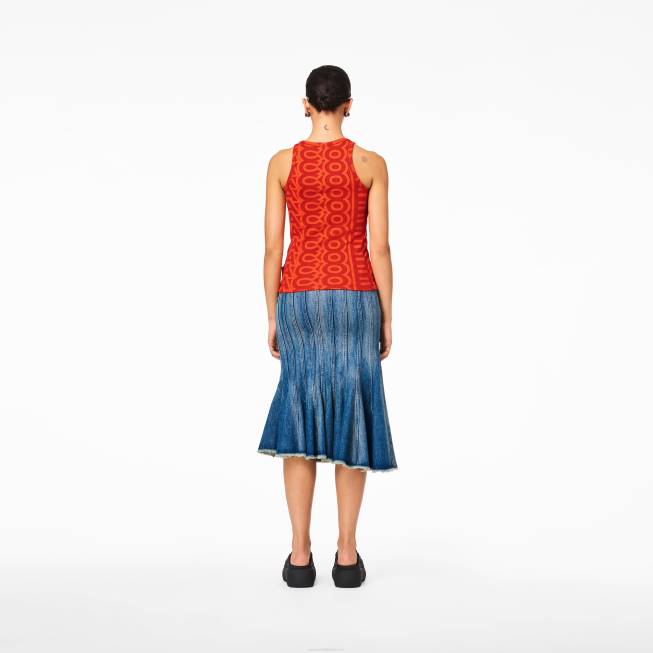 dk Marc Jacobs monogram rib tank elektrisk orange/ægte rød 402Z478