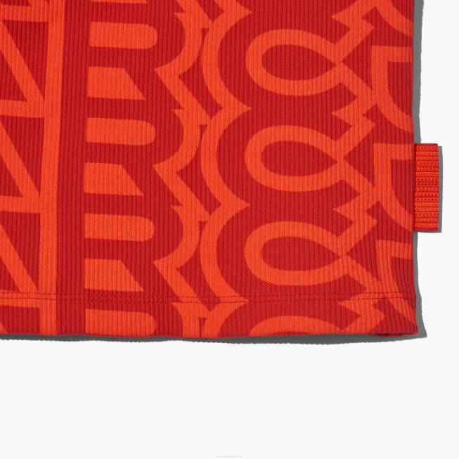 dk Marc Jacobs monogram rib tank elektrisk orange/ægte rød 402Z478