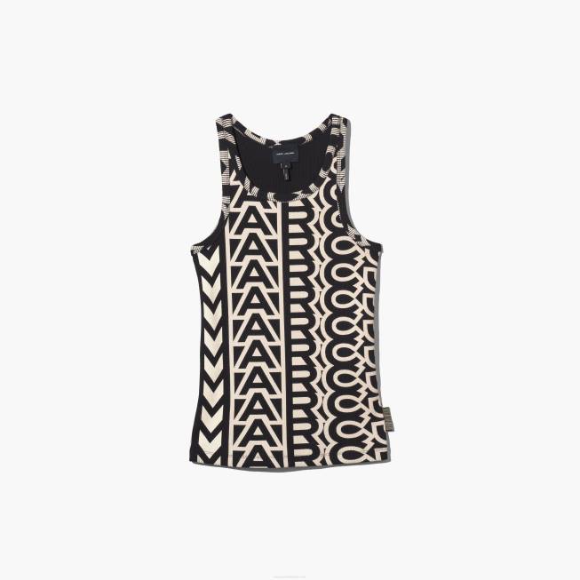 dk Marc Jacobs monogram rib tank sort/elfenben 402Z479
